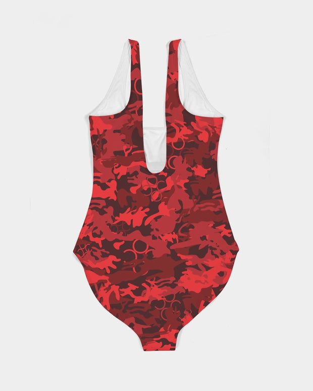 Seeing Red Camo Women's One-Piece Swimsuit