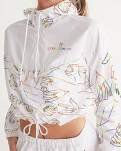 Load image into Gallery viewer, Together We&#39;ll Rise Rainbow Women&#39;s Cropped Windbreaker
