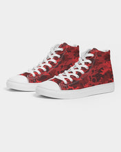 Load image into Gallery viewer, Seeing Red Camo Women&#39;s Hightop Canvas Shoe
